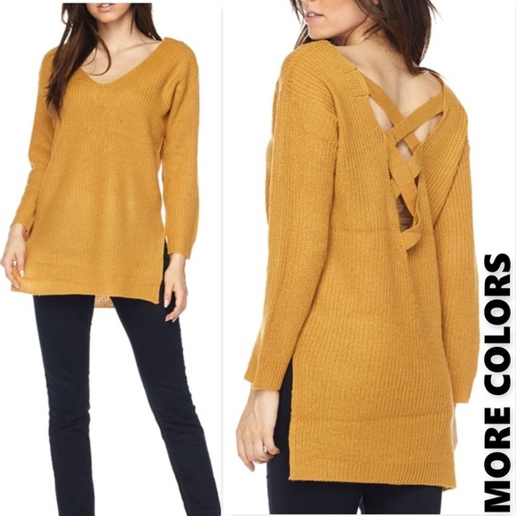 Sweaters - MUSTARD KNIT SWEATER